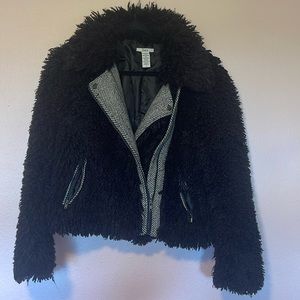 Bar III black fuzzy jacket